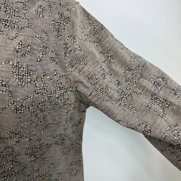 Christopher Banks‎ Womens Taupe Batik Style Button Up Jacket - Picture 3 of 13